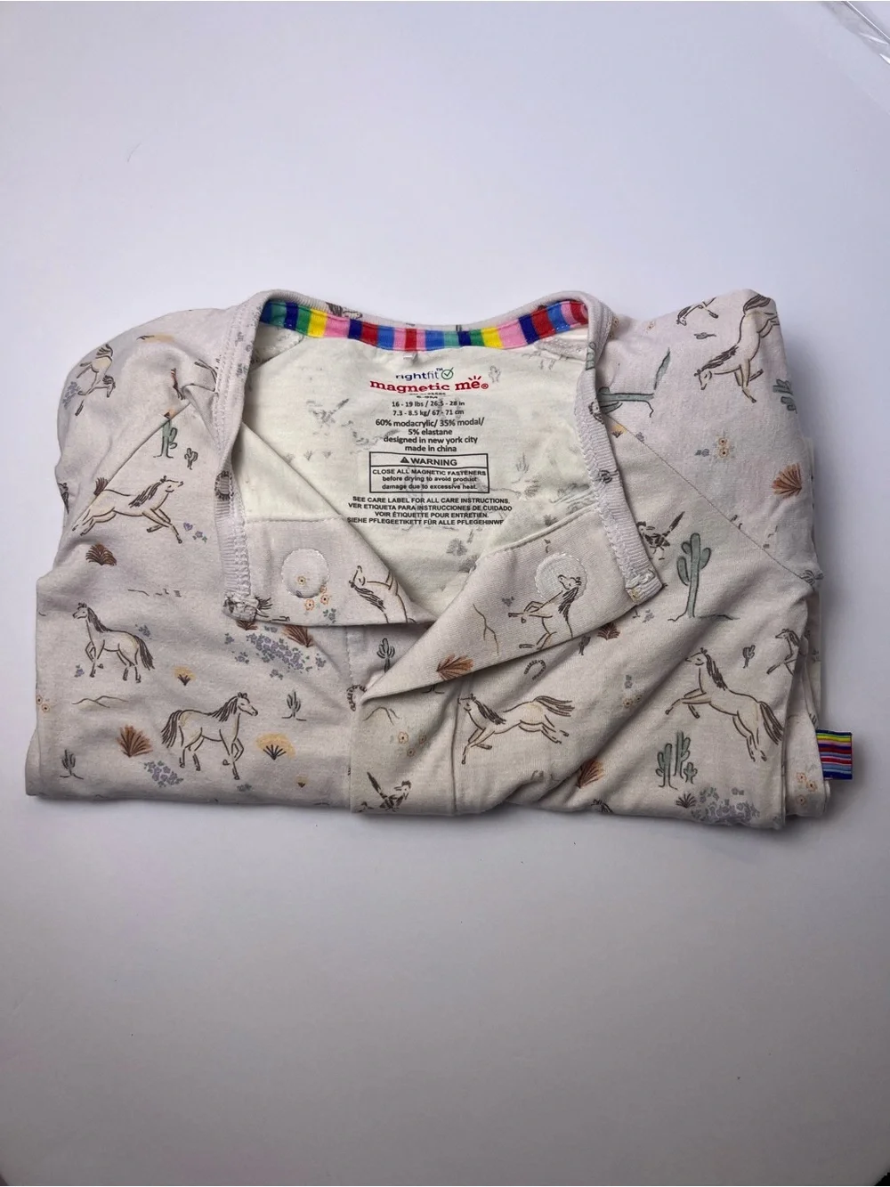 Magnetic Me Born to Run Horse Desert Modal Footie Pajamas 6-9 Months